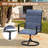 6-Person Patio Dining Set with 53" Round Metal Dining Table and 6 Padded Swivel PVC-coated polyester Chairs-1266267537