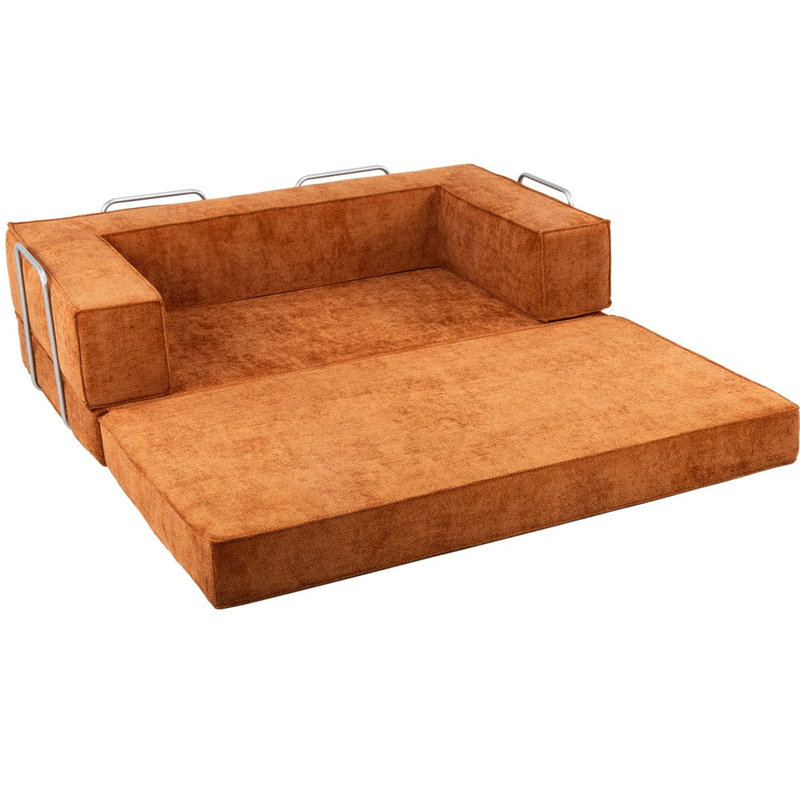 Hugspacee Velvet Loveseat, Orange