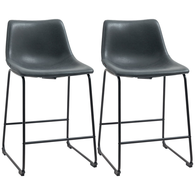 Tabouret de comptoir 24 po Shaquan, Noir