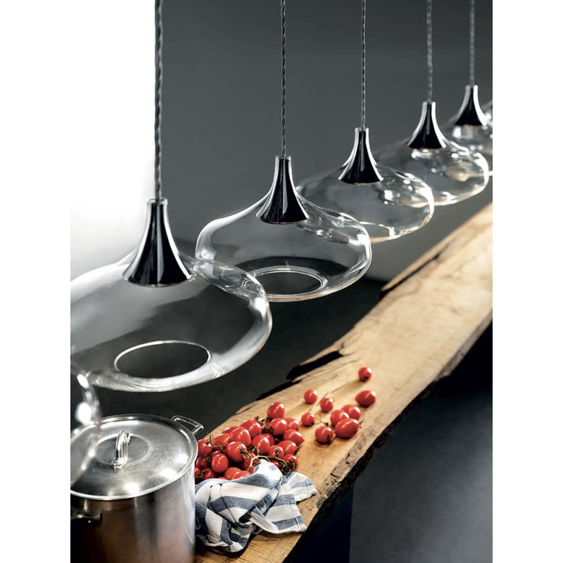 Lodes Nostalgia Suspension Lamp Black Cable Line-V, Clear/Black