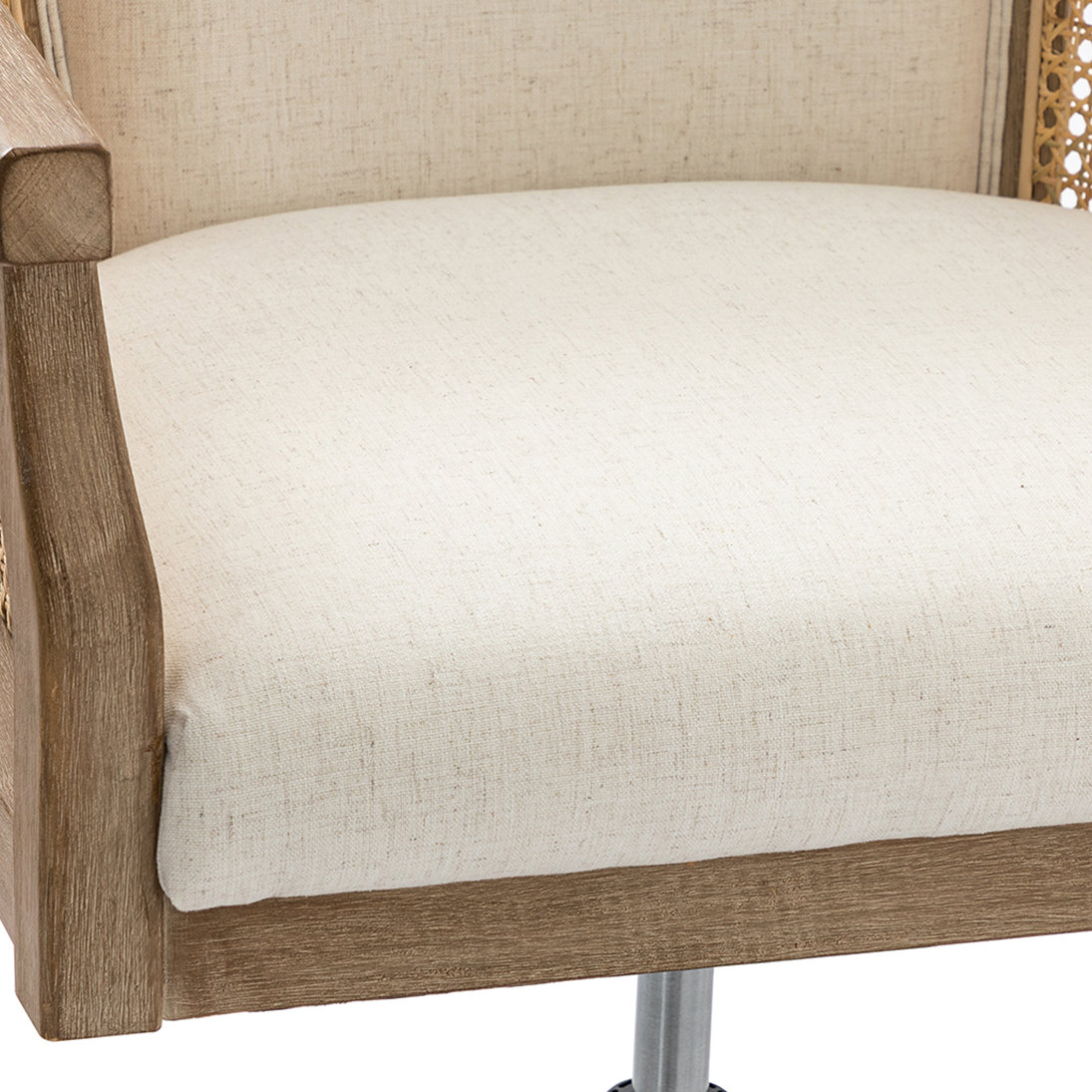 Ackeron Solid Wood Office Chair, Ivory