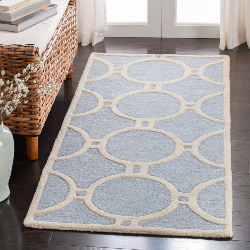 Tapis géométrique en laine touffeté à la main Sanyla Cambridge, Rond 6 pi
