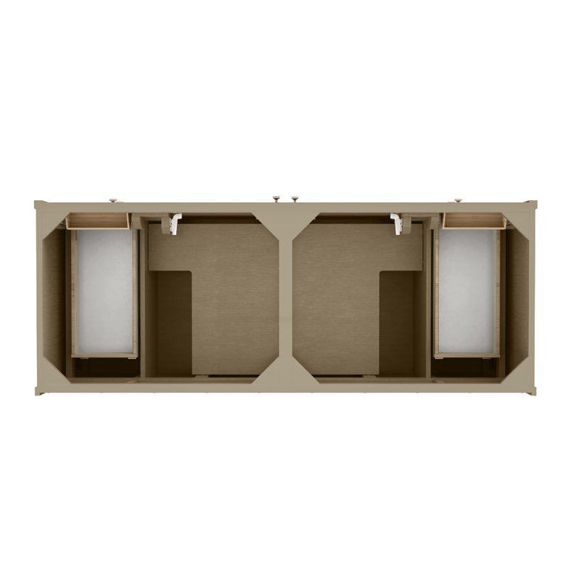 Chicago 60'' W Double Bathroom Vanity Base, Brown