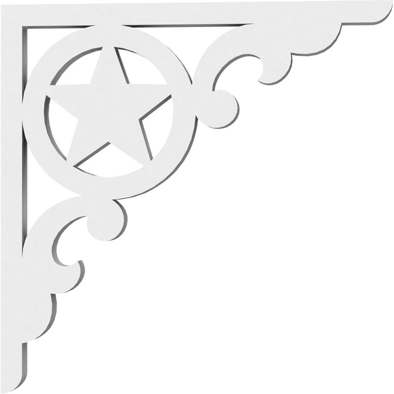 5/8"W X 8"D X 8"H Austin Architectural Grade PVC Bracket, 5/8" x 8" x 8", Austin