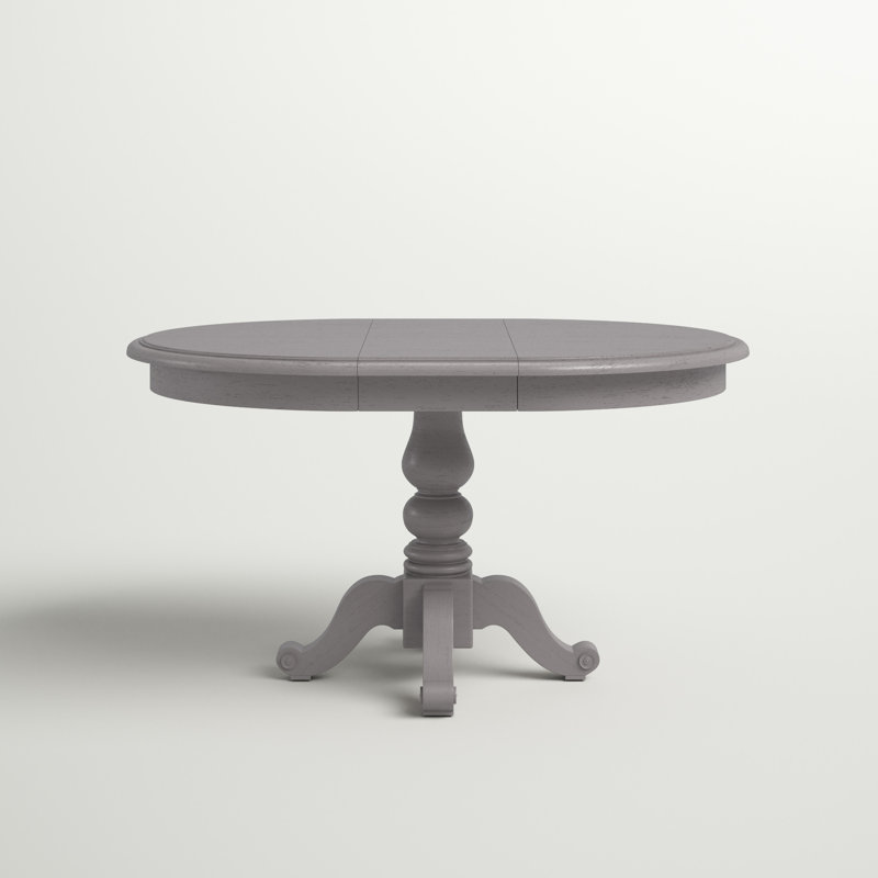 Alantae Extendable Solid Wood Dining Table, Dove Gray