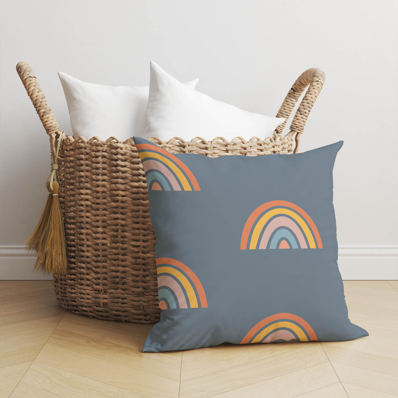 Coussin Plain Bows Match, H 26 po x l 26 po, Bleu multi