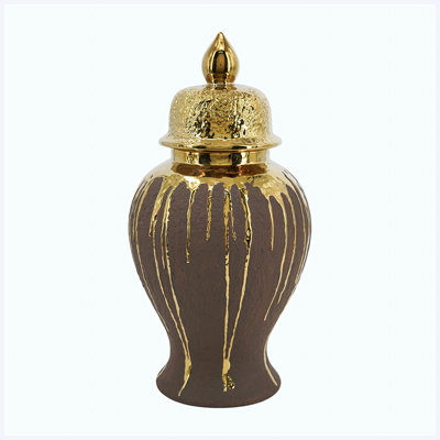8.5" x 8.5" x 16.3" Ceramic Ginger Jar with Lid