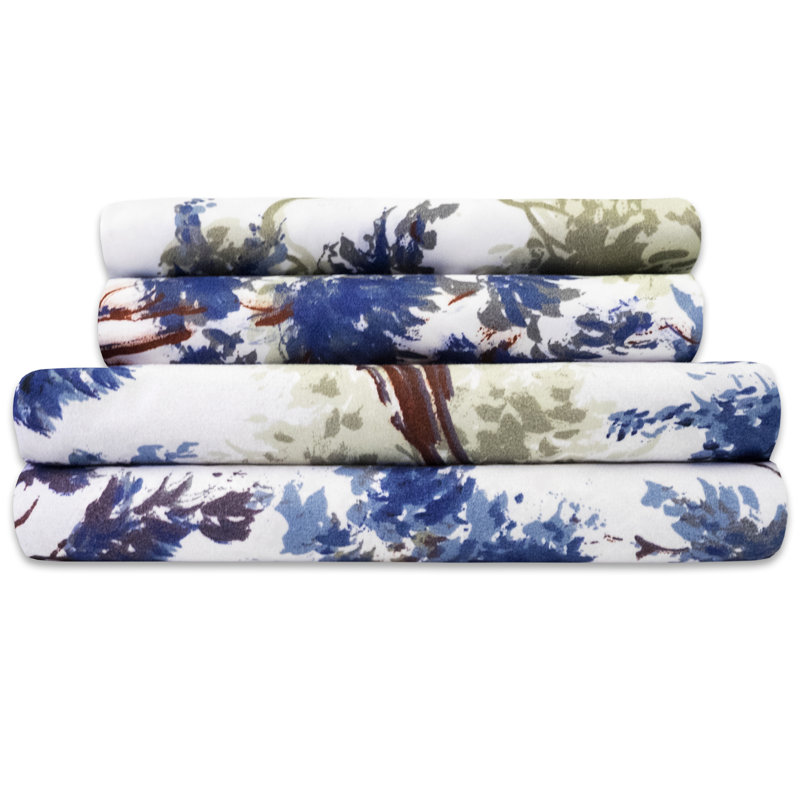 Ensemble de draps en microfibre à imprimé floral Florence, Twin