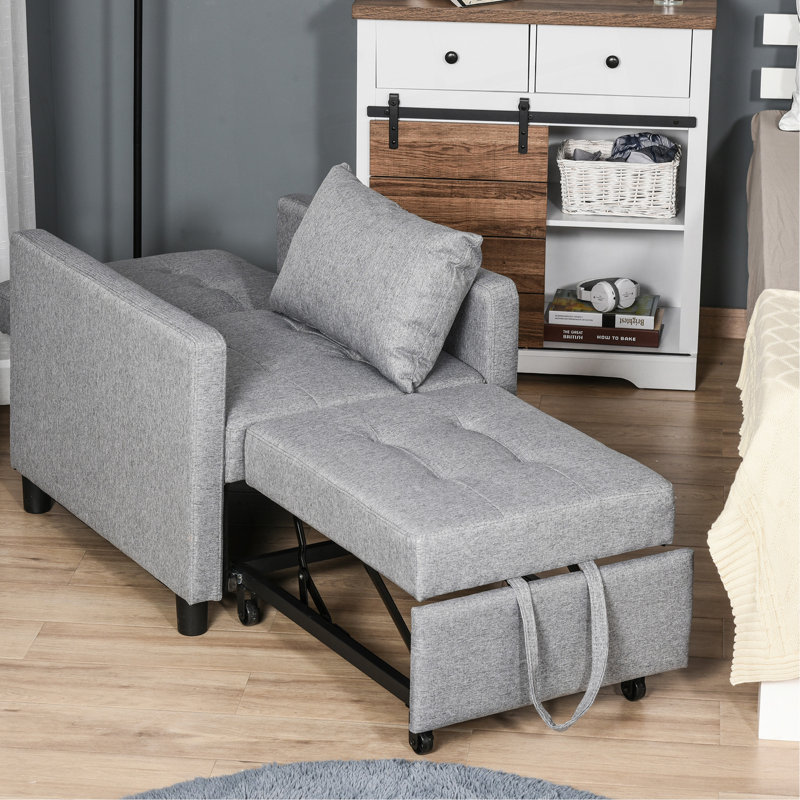 Canapé-lit polyvalent avec dossier réglable et coussins très confortables