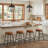 Swivel Upholstered Counter Stool with Metal Frame-118574630