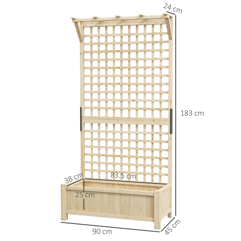 Brotherson Wood Elevated Planter, Natural Wood