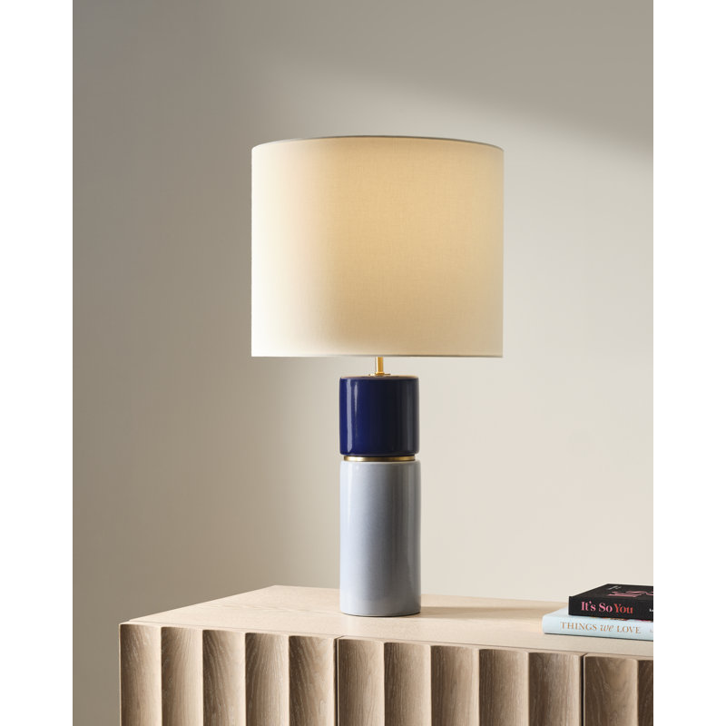 Cade Table Lamp, Polar Blue/Crystal Cobalt