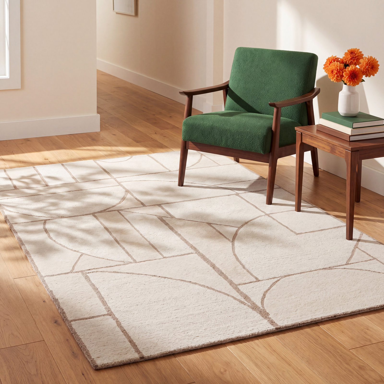 Helaine Hand-Tufted Abstract Wool Rug, Rectangle 3' x 5'