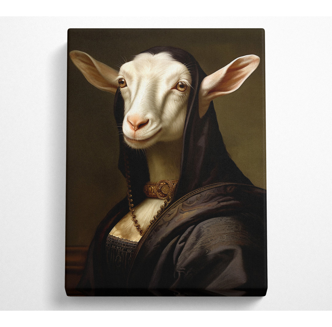 Mona Lisa Ziege - Kunstdrucke auf Leinwand - Wrapped Canvas