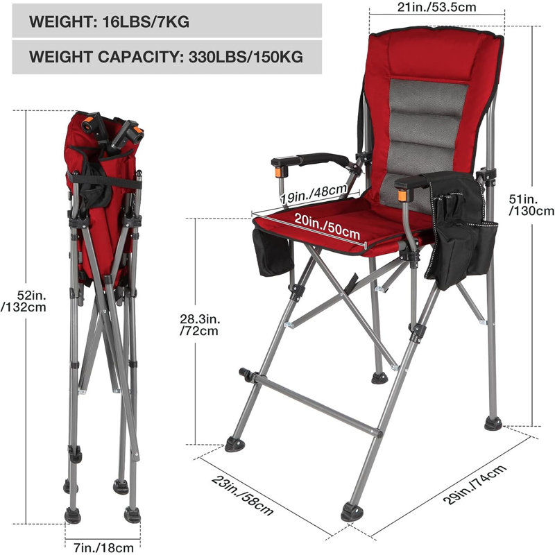 Chaise de réalisateur Yessenia, Rouge