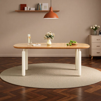 French Cream-Style Solid Wood Dining Table