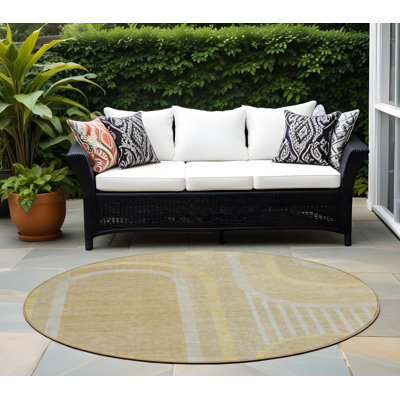 Tapis d'intérieur rond 8 po beige