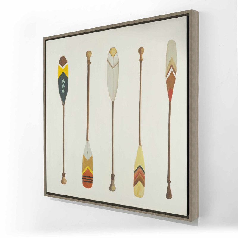 Canoe Paddles - toile encadrée beige «Man Cave Home Decor»