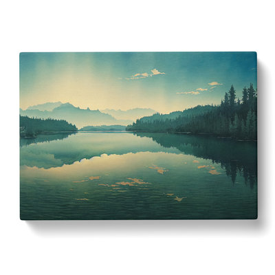 Mountain Lake Watercolour Vol.1 - Wrapped Canvas Print