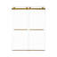 Porte de douche coulissante double sans cadre l 56 à 60 po x H 80 po, porte en verre trempé épais de 3/8 po (10 mm), or brossé