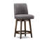 Swivel Upholstered Bar Stool with Solid Wood Frame-2065885368