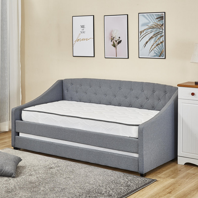 Kendall Upholstered UK Single - DE 90 X 190 Cm with Trundle and Mattress