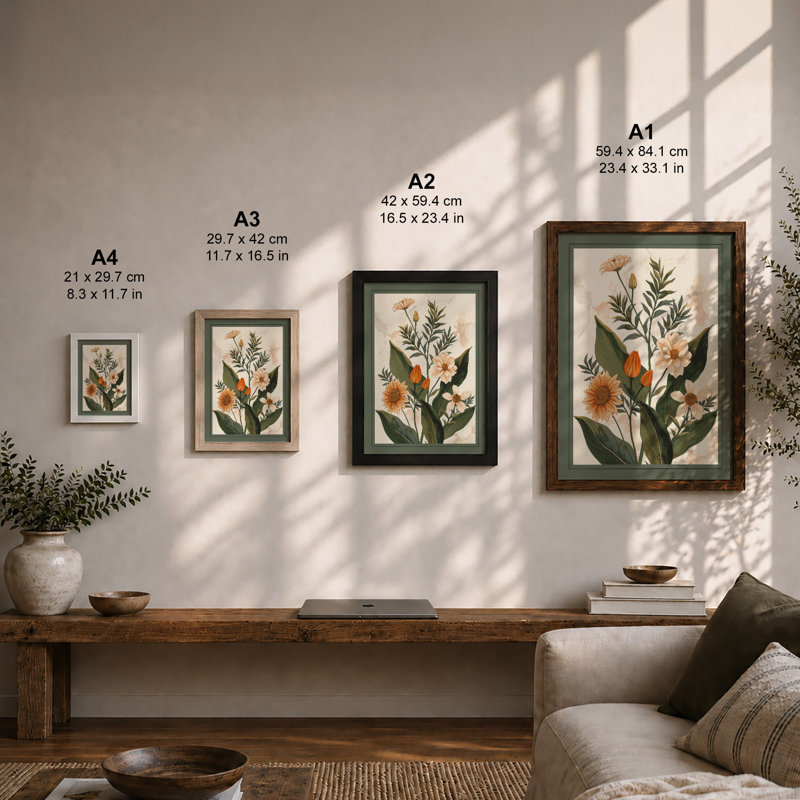 Flowering Study Botanical - Print, Unframed, A1 - 84.1 x 59.4 cm