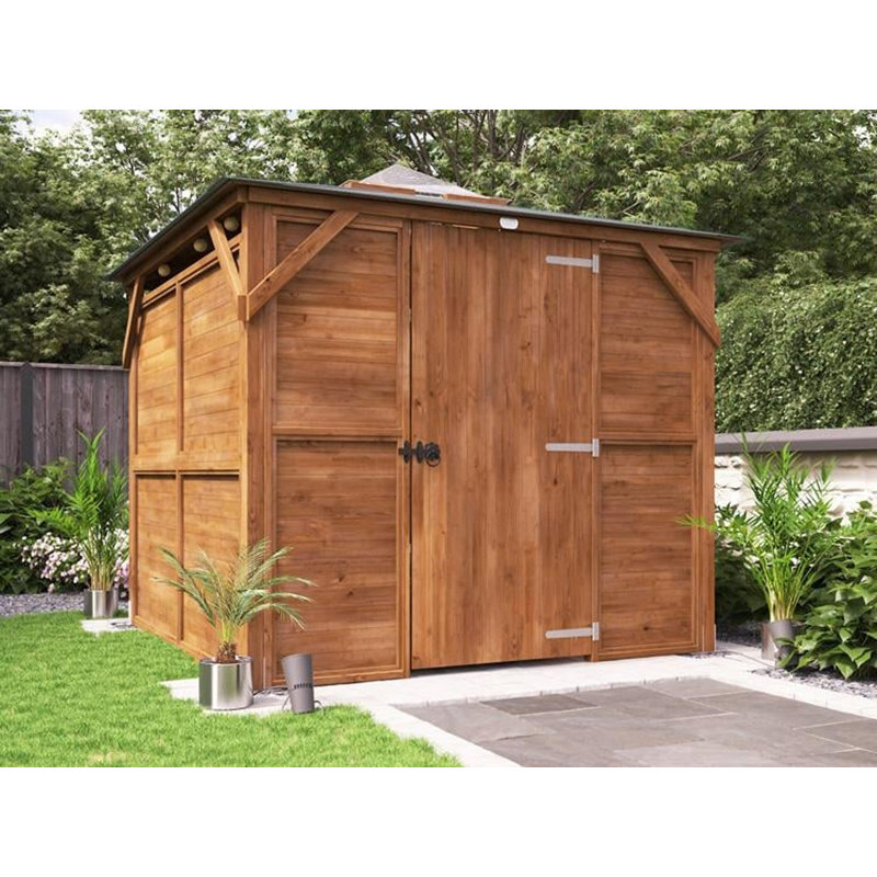 Dunster House Wooden Gazebo with Sides Erin 2.5m x 2.5m Enclosed Solid Wall Panels Garden Shelter with Roof Felt