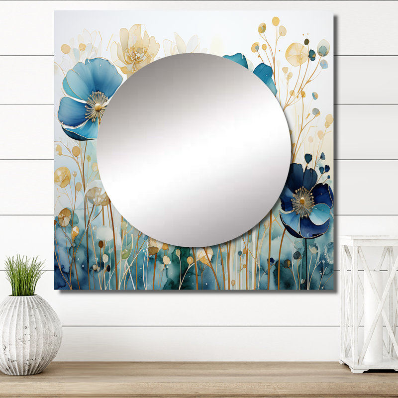 Gilliand - Miroir carré abstrait pour botanique, 29 po x 29 po