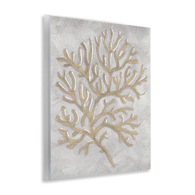 Grey Coral Drawing Wall Plaque, design by Patti Bishop