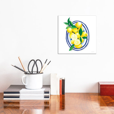 Spanish Lemons I By Mercedes Lopez Charro - Wrapped Canvas Painting by Mercedes Lopez Charro - Wrapped Canvas Painting