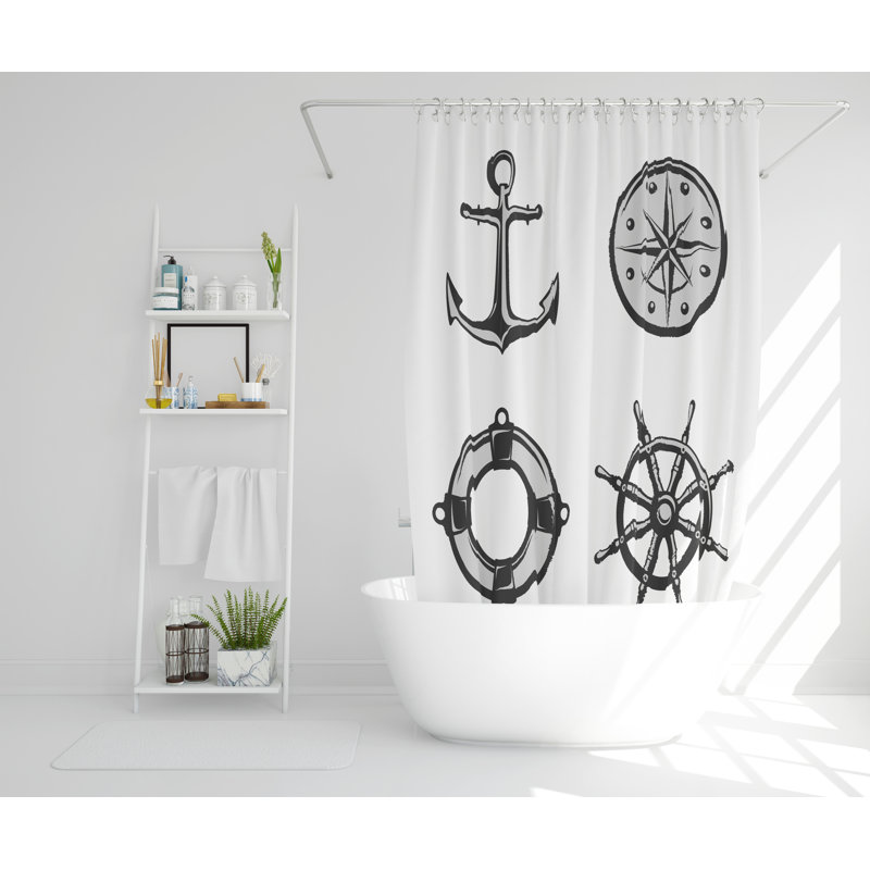Madeleine Polyester Shower Curtain Set, 168cm H x 168cm W