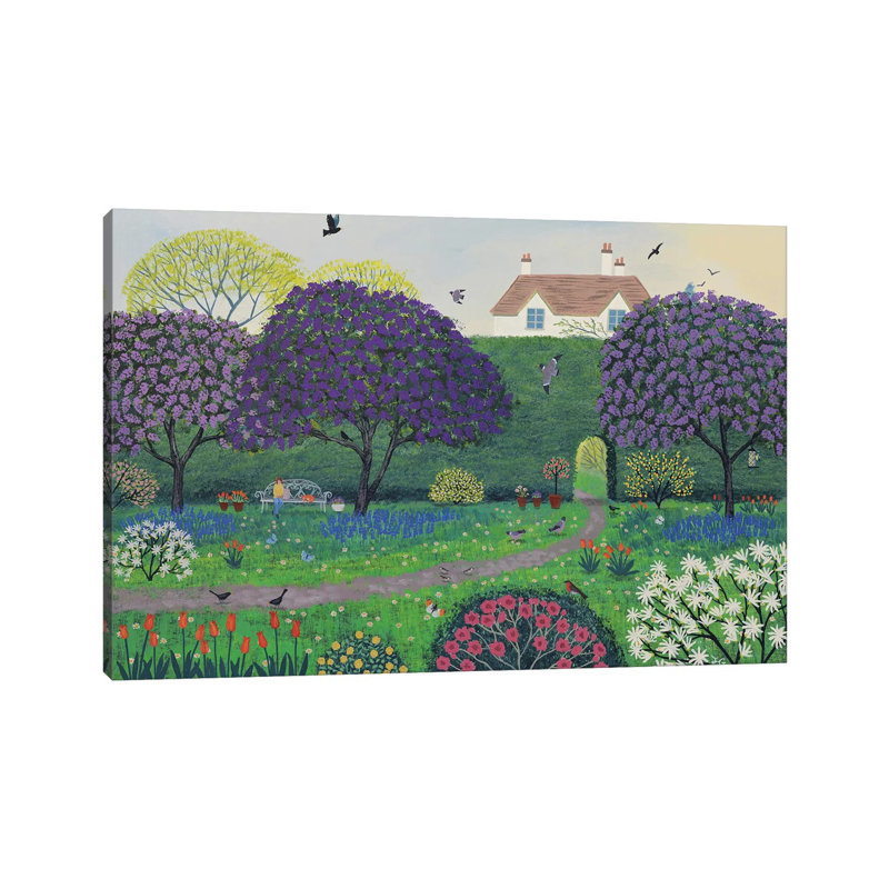 «Under the Lilacs» par Jo Grundy, reproduction d'art sur toile tendue, H 26 po x l 40 po x P 1,5 po