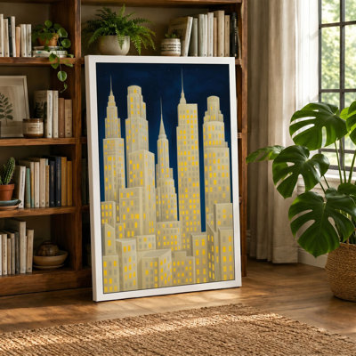 Nocturne Skyline Art Deco - Wrapped Canvas