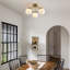 3- Lights 20.08'' Modern Black/Brass Iron Glass Cover Globe Semi Flush Mount Lighting For Bathroom/Hallway/Entryway-619160585