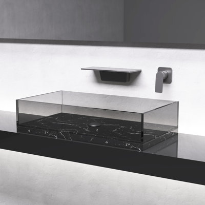 Robinet de lavabo de salle de bain Gunmetal - effet cascade, fabrication en laiton pour une salle de bain relaxante, expérience de conception de robinet à commande unique, fabrication,