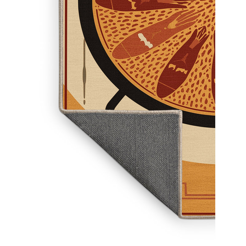 Tapis moelleux moelleux à imprimé bloc Acheson Paella, 7 x 9