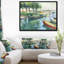«Boat in River Watercolor», reproduction sur toile-26695174