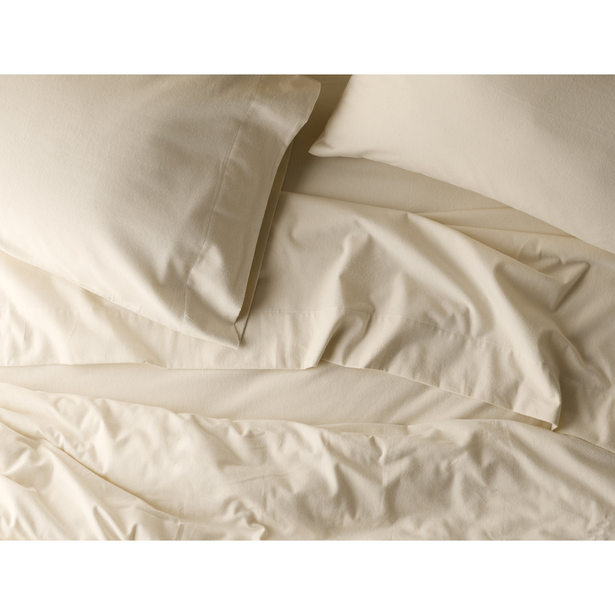 Cloud 100% Cotton Flannel Sheet Set, Twin Sheet Set with 1 Pillowcase, Natural