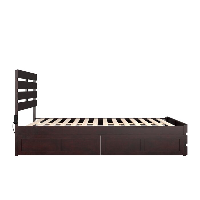 Lark Manor Aaliyah-Skye Solid Wood Storage Platform Bed | Wayfair