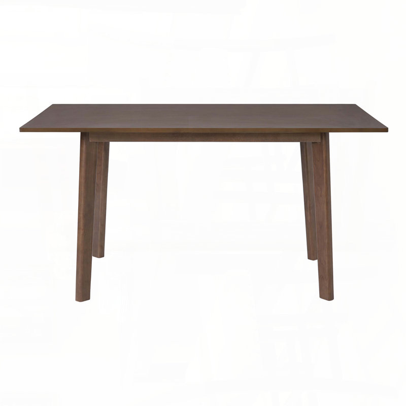 Rustic Farmhouse Rectangular Dining Table with Solid Wood Frame (60", Walnut), Walnut