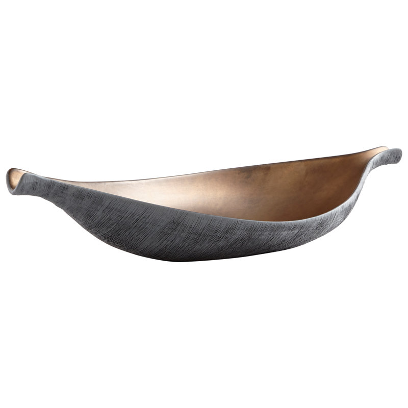 Glass Decorative Bowl 1, 4" H x 18.5" W x 8.25" D