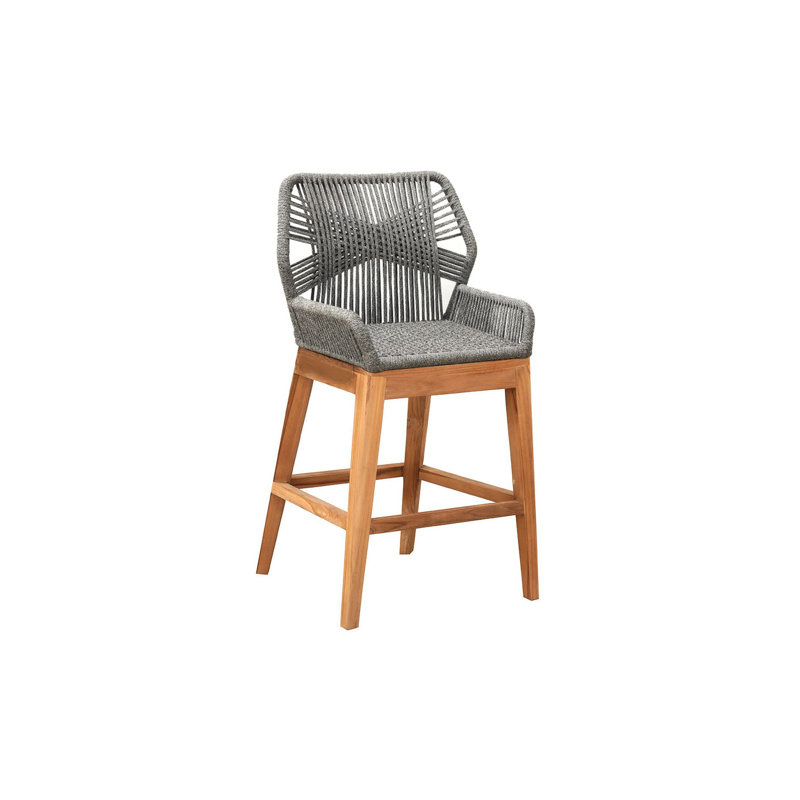 Beverly Outdoor Teak Bar Stool, Gray