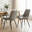 Chaises de salle à manger Ellie en similicuir gris, ensemble de 2