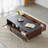 Rectangular solid wood rock plate coffee table-990799662