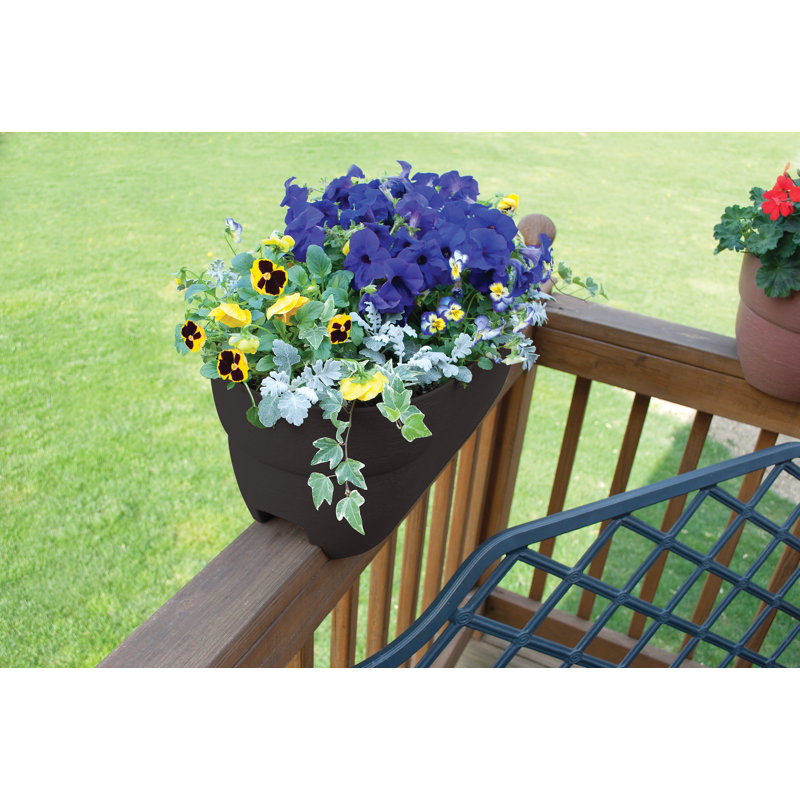 Dalisha Railing Planter, Charcoal