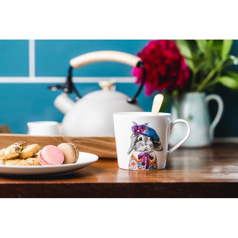 Tipperleyhill Rabbit Print Porcelain Mug, 380ml