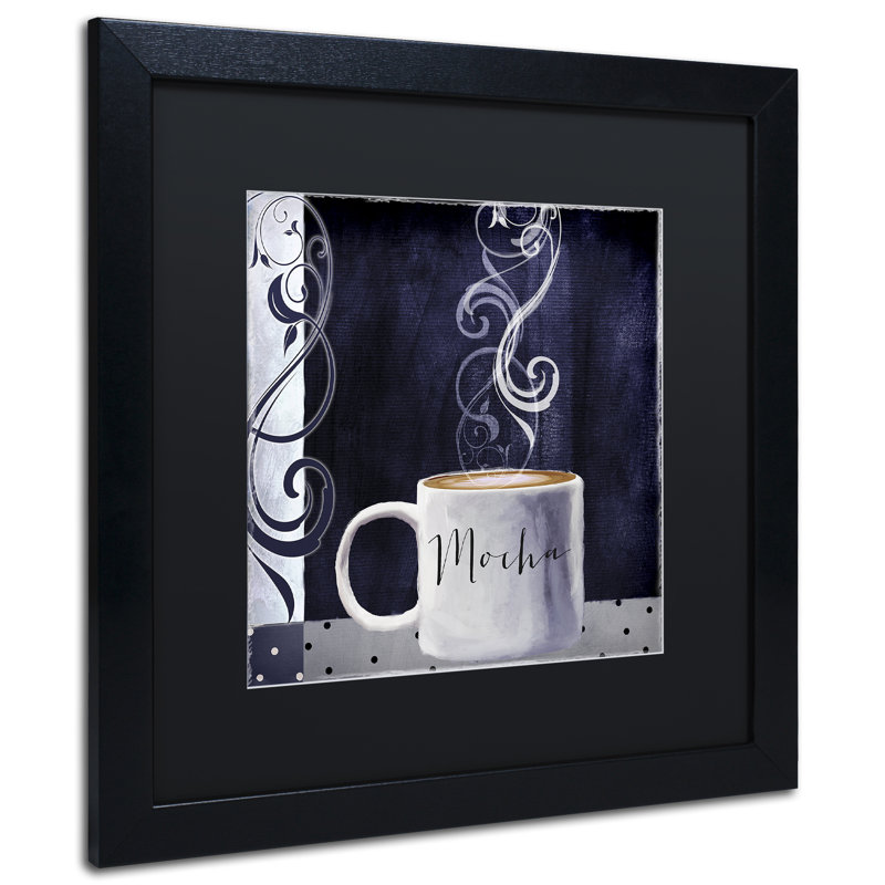 «Cafe Blue III» par Jadaya, impression encadrée, H 16 po x l 16 po x P 0,5 po, Noir