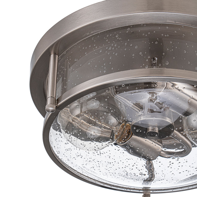 Plafonnier encastré 2 lumières Lampkins, Nickel