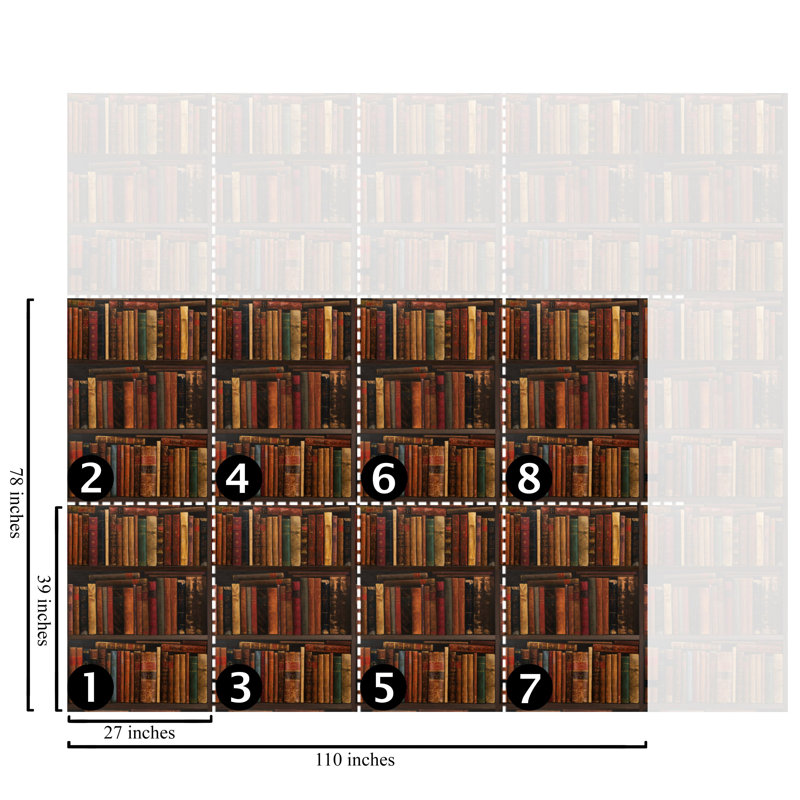 Vintage Library Books Wallpaper Brown